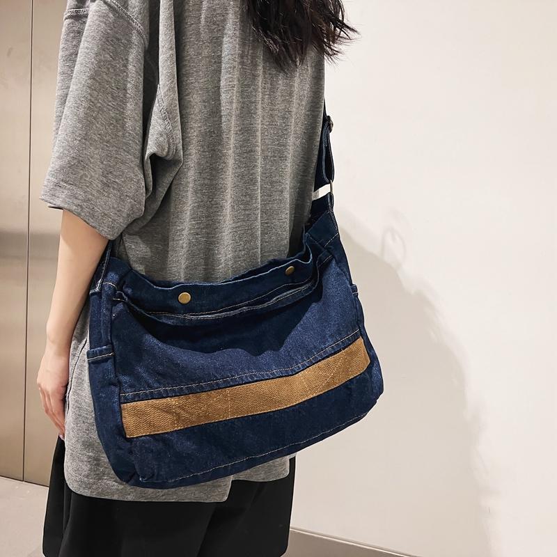 Denim Bag Female Patchwork Crossbody Bag Large Capacity Shoulder Bag