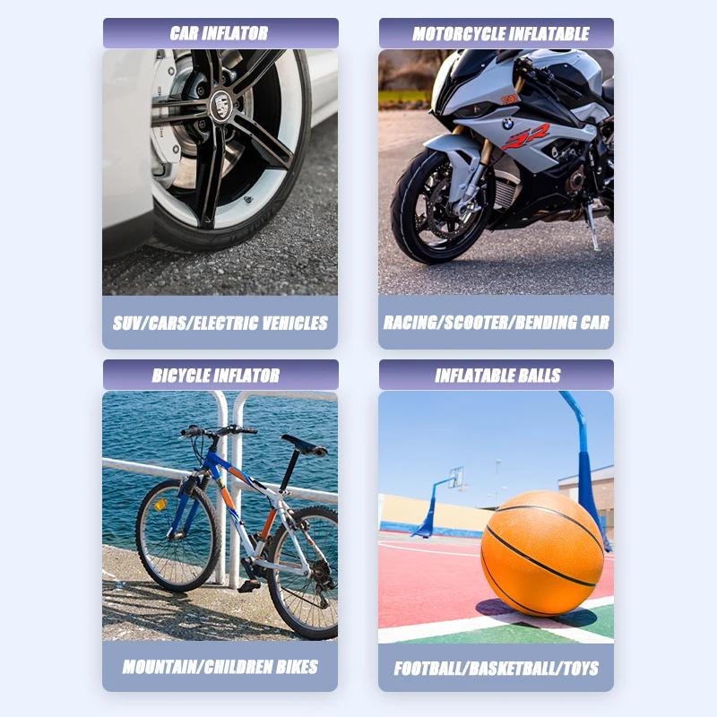 4000 мАч Мини Воздушный Насос с Цифровым Светодиодным Экраном Портативный Воздушный Компрессор Цифровой Дисплей Внешний Аккумулятор для Зарядки Автомобиля Мотоцикла