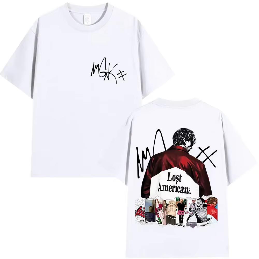 Rapper MGK Lost Americana Tour Album 2026 Merch T Shirts Men Women Hip Hop Pop Music Tshirts Summer ONeck Short Sleeve T Shirt