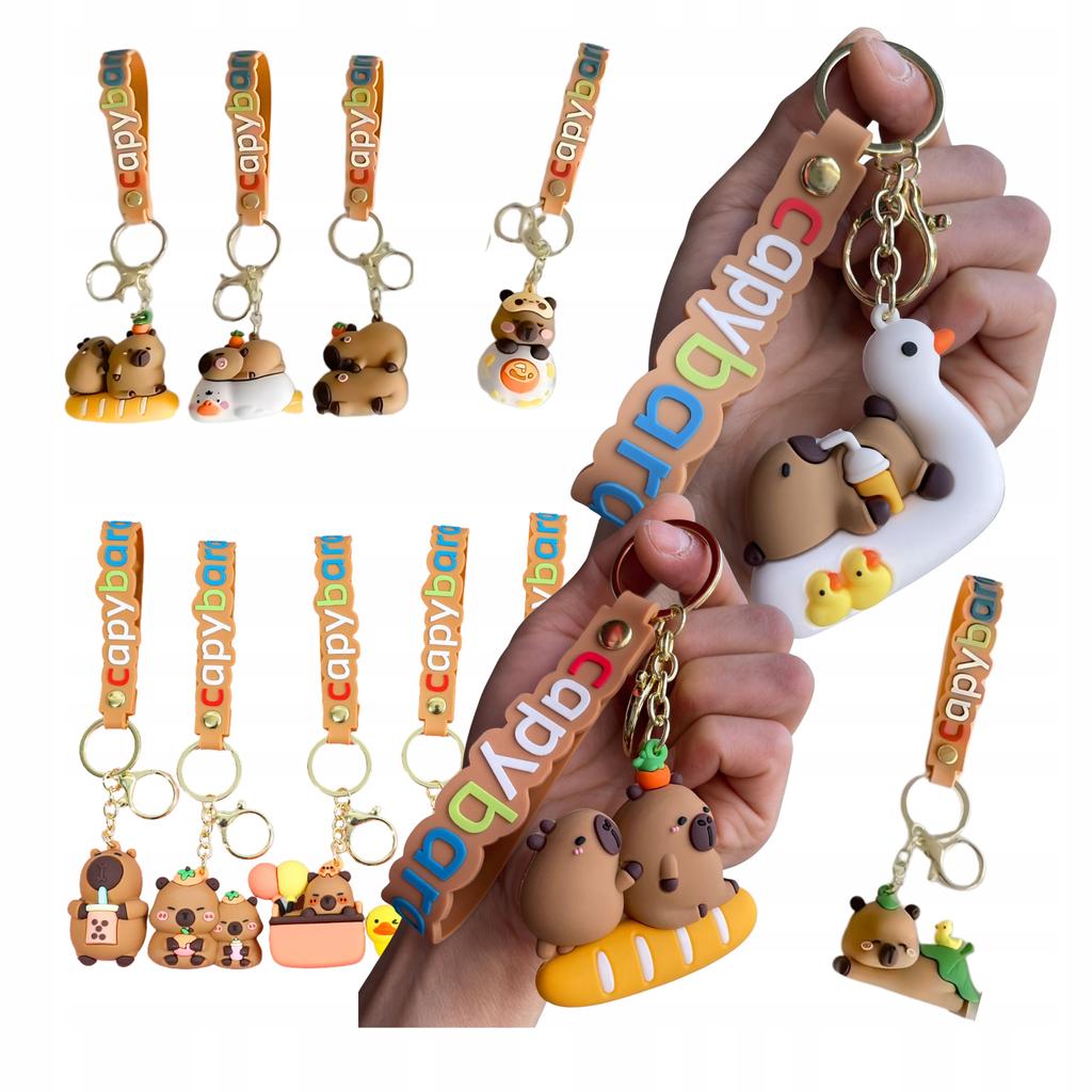 Capybara Keychain Keyring Strap Pendant For Bag Keys Pencil Case Backpack