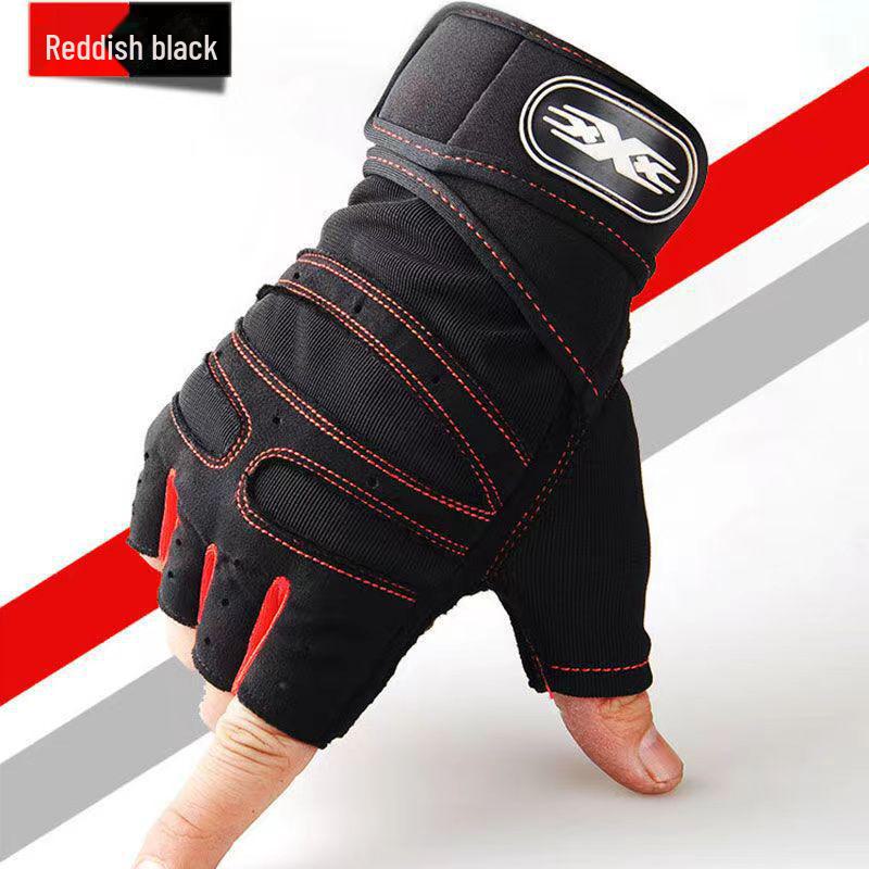 Перчатки для фитнеса с защитой запястья и полупальцами унисекс для занятий спортом на открытом воздухе