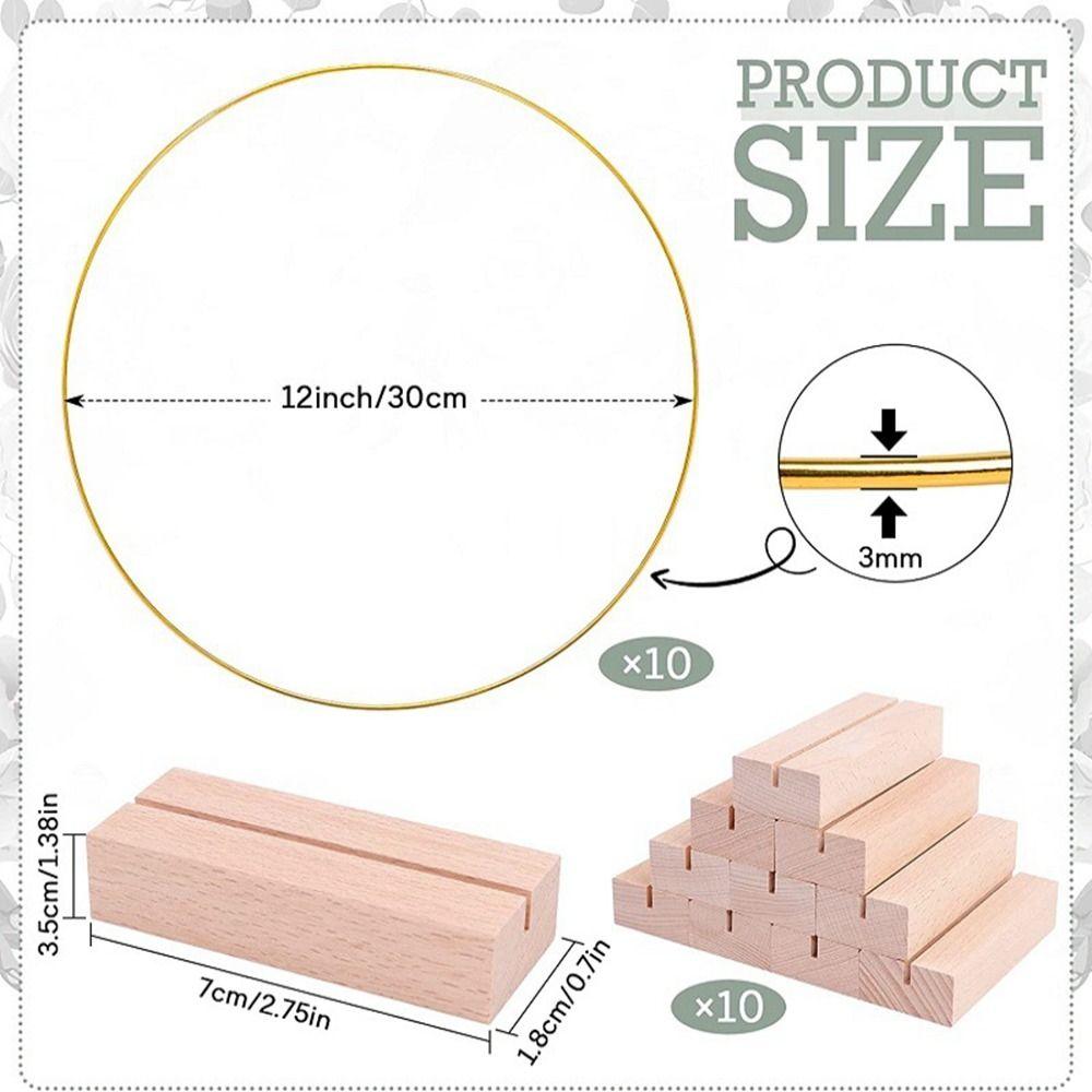 Metal Flower Garland DIY Table Decor Ring Fashion Card Holders  Wedding