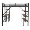 Metal Bed Strong Carrying Capacity with Computer Desk Storage Shelves Ladder Iron Frame Children Bunk Fall Protection Grilles Home Furniture Loft