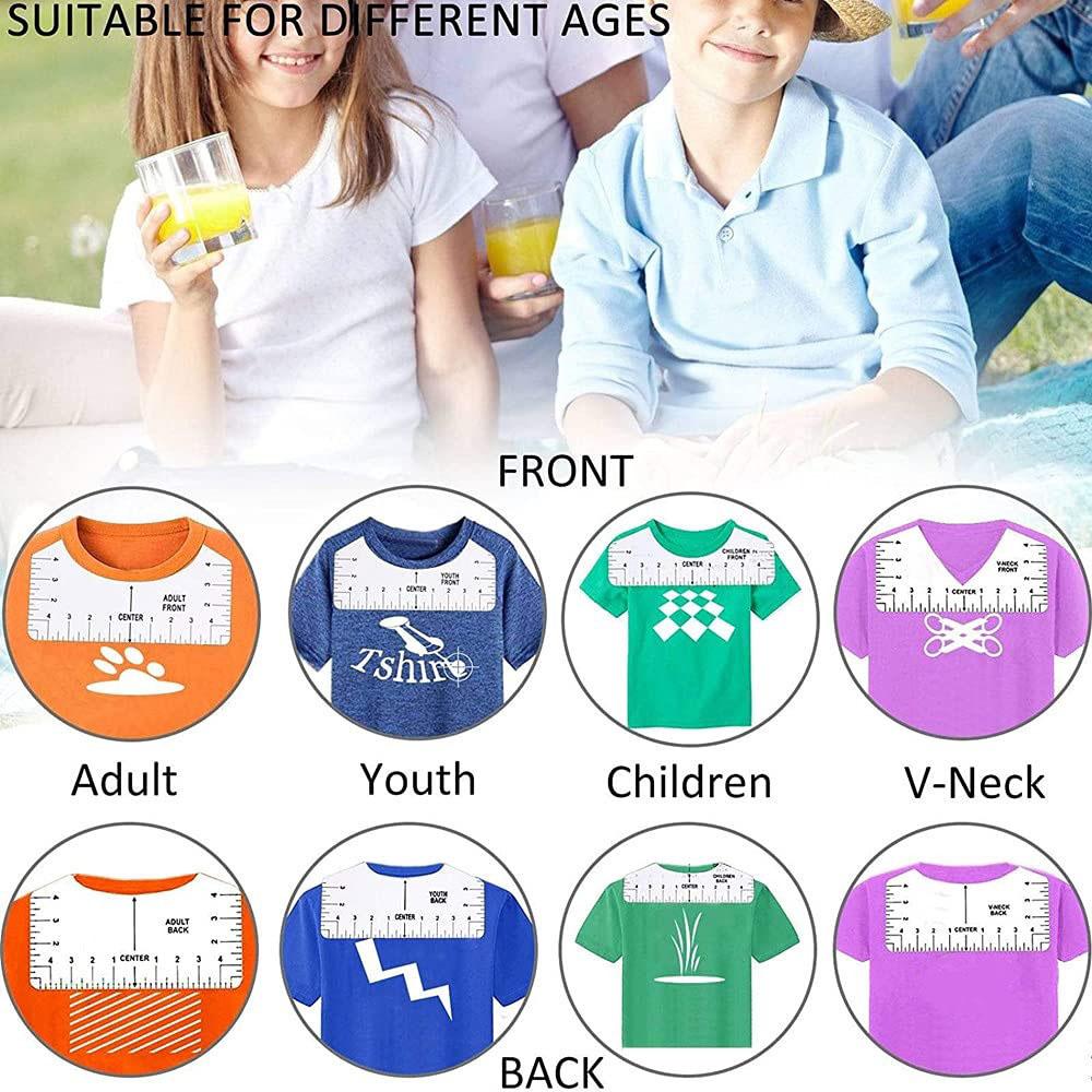 Руководство по линейке для футболок, 8 шт., для инструмента для выравнивания и центрирования Viny для термопресса или Cricut