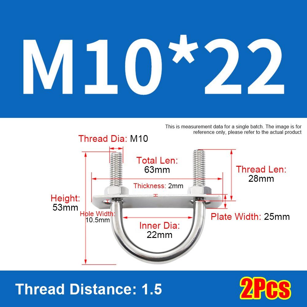 1Set Screws Pipe U-clamp With Baffle Round Bolt New M10 Round Tube Clamp for Round Tube