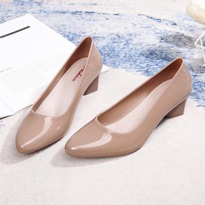 Модные сандалии с острым носком и толстым каблуком - женская летняя повседневная нескользящая верхняя одежда