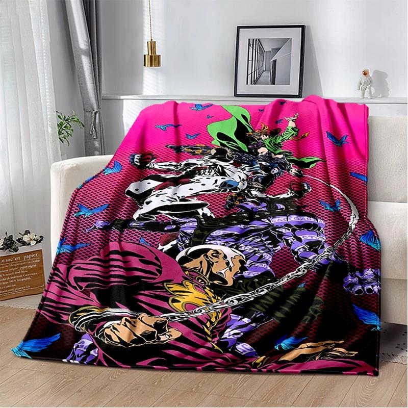 3D Мультяшное одеяло Аниме JoJo's Bizarre Adventure, Мягкое плед для дома, спальни, кровати, дивана, путешествий, пикника, офиса, Покрытие для детей