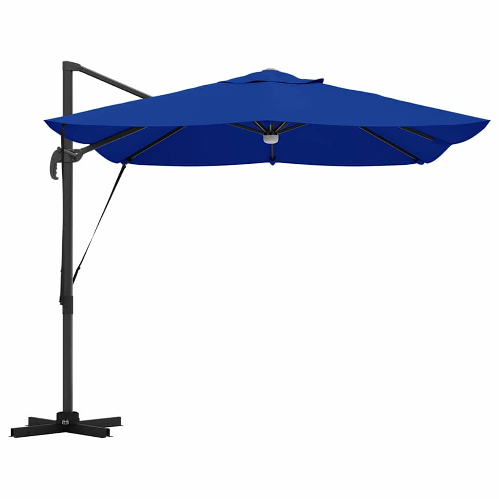 Azur Blue Sun Umbrella with LED Light Strips 351 x 250 x 253 cm