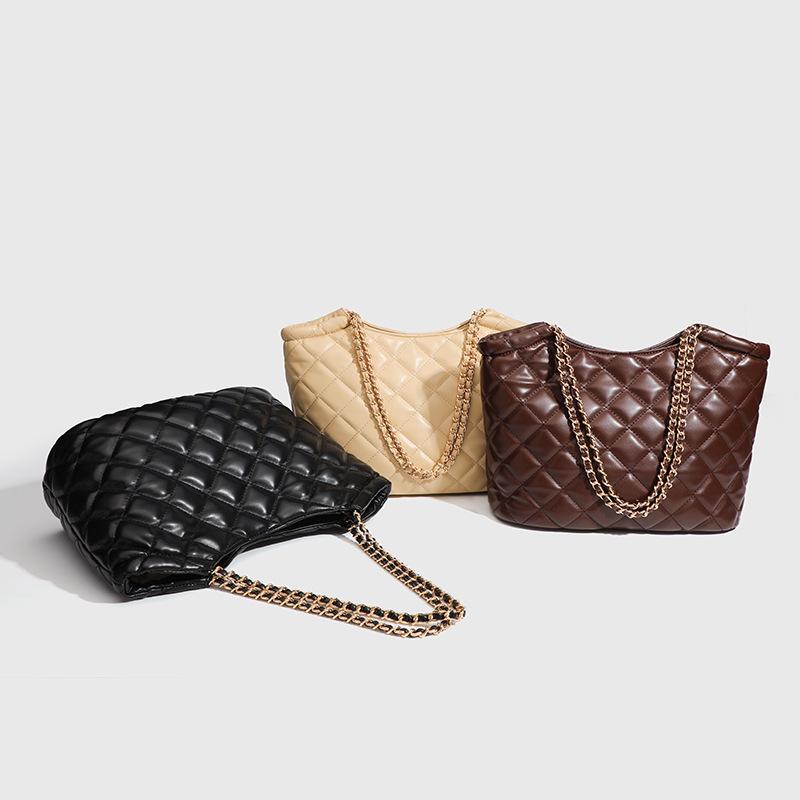 Сумка-тоут Diamond Chain Большая вместимость Простая сумка для дальних поездок через плечо подмышкой