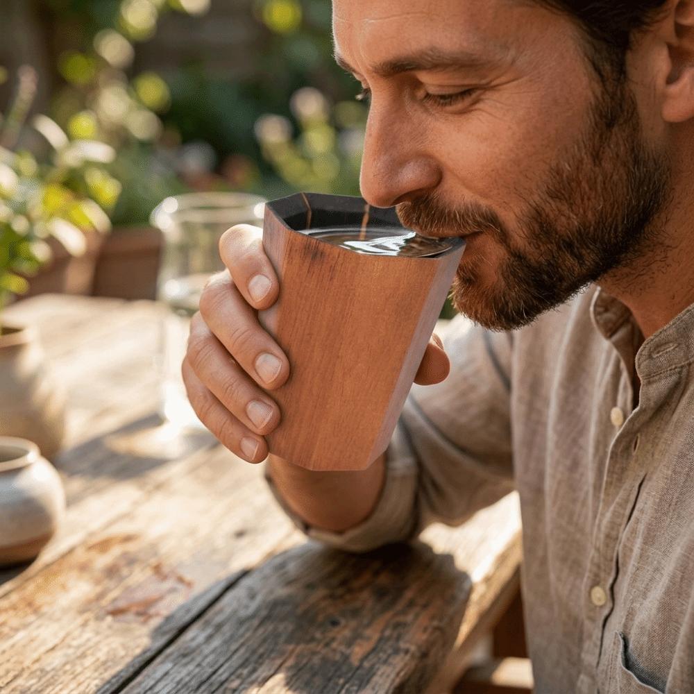 Practical Drinking Mug Polished Surface Wood Cup Decorative Water Mug Wooden Mug  Daily Use