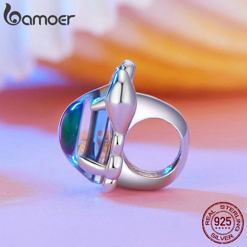 BAMOER Стерлингового Серебра 925 Пробы Мечтательная Серия Oecan Ослепительные Крабовые Бусины Морской Конек Подвески для Женщин Браслет и Ожерелье