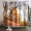 Осенний лес Натуральная сцена Занавеска для душа для ванной Осенний клен Растения Сельский пейзаж Тыква Водонепроницаемая занавеска для душа