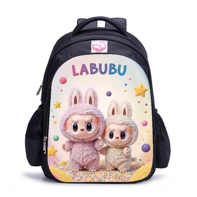 Трендовый детский рюкзак Labubu для детского сада, школьный рюкзак черный мужской и женский, мультяшный студенческий рюкзак 5529 CLE