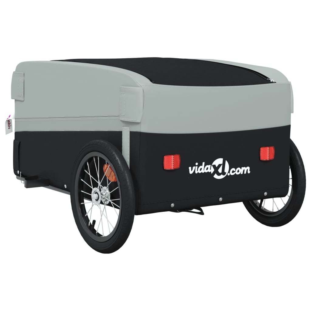 vidaXL Bicycle Trailer Black and Gray 45 kg Iron