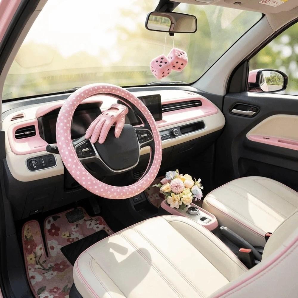 Leather Material Steering Wheel Cover Comfortable Hand Feel Universal Steering Cover Car Interior
