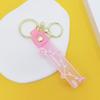 Transparent Pvc Soft Rubber Rope Keychain English Small Flower Jelly Color Plum Blossom Candy Color Drop Adhesive Wristband