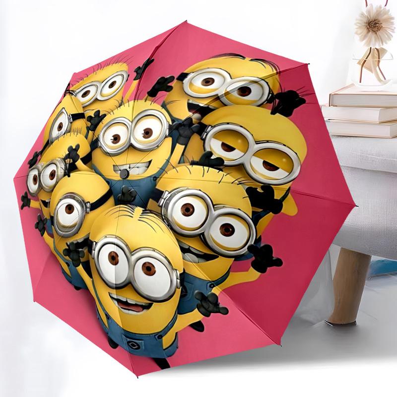 1pc Minions Automatic Open/close Umbrella, Portable Travel Umbrella, Everyday Use - Outdoor Accessory,Fashion Lovers yy250910172