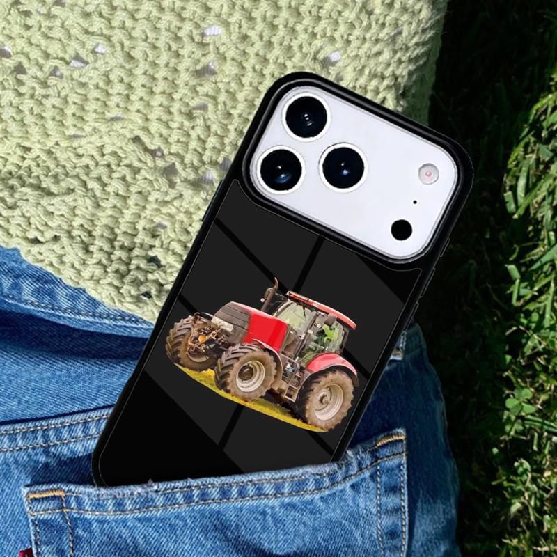 Red Tractors Car Phone Case For iPhone 17 AIR 16 Pro Max 15 14 Pro 11 12 13 Shockproof Silicone Cover