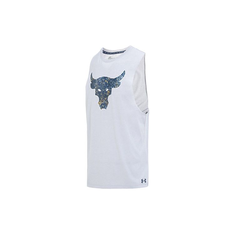 Under Armour Project Rock Brahma Bull Print Tank Top Men Tops Grey 1371215-011