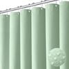 Mildew-proof Plain Waffle Shower Curtain Solid Color Bathroom Partition Curtain  Hotel