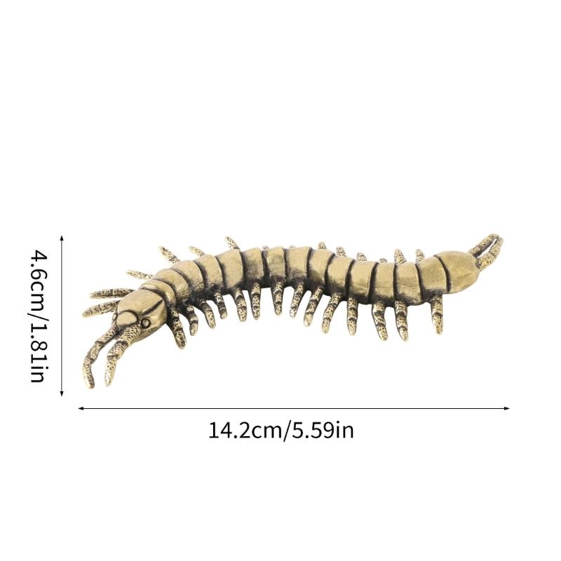 Vintage Brass Centipedes Ornament With Intricate Carving Traditional Antique Ornament Home Decoration Gift