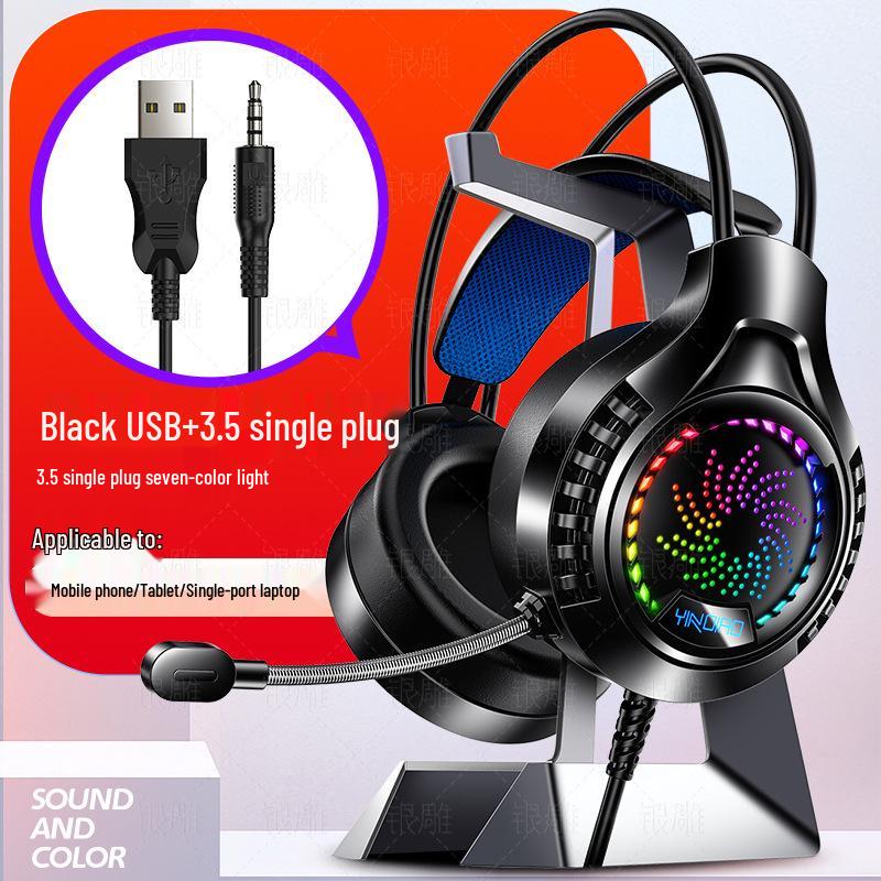 Q7 Wired Luminous 7.1 Surround Sound USB Gaming Headset (Over-ear)