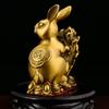 Китайские медные украшения в виде кролика Чжаоцай привлекают богатство, предметы интерьера, украшение гостиной, талисман, кролик богатства, подарок