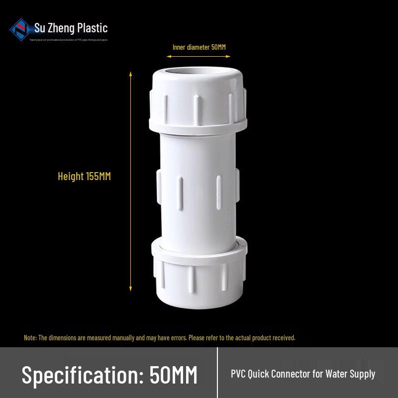 PVC Quick Connect Water Pipe Repair Fittings: 20-90 Telescopic Joint