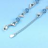 925 Silver Heart Shaped Bracelet for Women Vintage Versatile Blue Crystal Charm Bracelets Party Jewelry