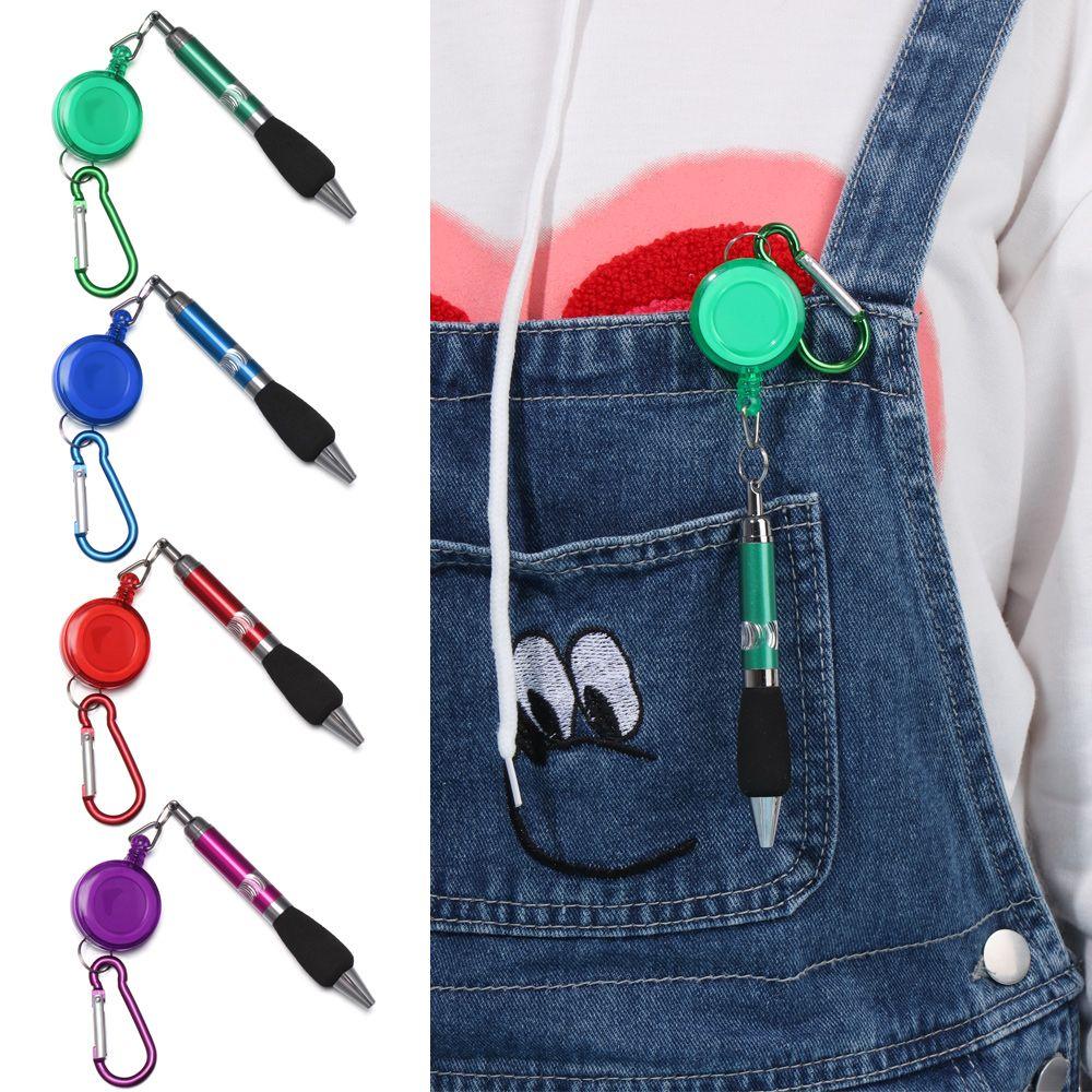 Stationery Ring Lanyard Retractable Easy Pull Buckle Pen Writing Tools Ballpoint Pen Neutral Pen