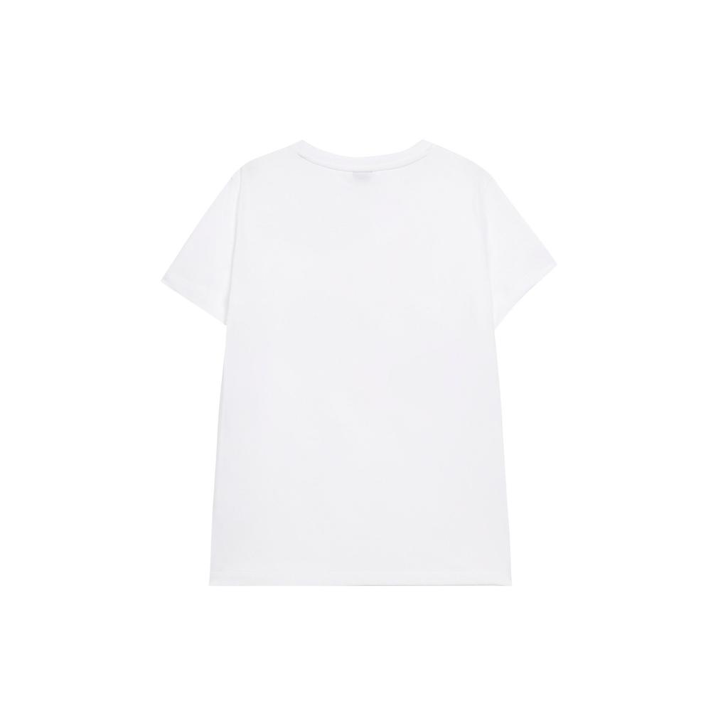 Puma Casual Round Neck Short Sleeve T-Shirt With Logo Women Tops White 536349-02