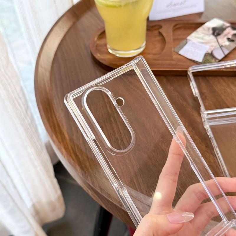 Slim Clear PC Phone Case Galaxy Z Fold 7 6 5 4 Minimalist Hard Cover