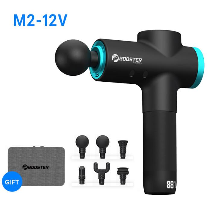 Массажный пистолет Booster M2-12V с ЖК-дисплеем, глубокотканная терапия, профессиональное расслабление тела, фасциальный пистолет для восстановления после фитнеса