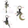 Ручная вязка подвеска в стиле панк-замок цинковый сплав луна автомобильный брелок для ключей женщина леди девушка