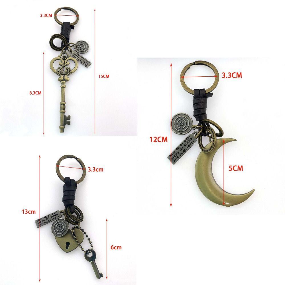 Ручная вязка подвеска в стиле панк-замок цинковый сплав луна автомобильный брелок для ключей женщина леди девушка