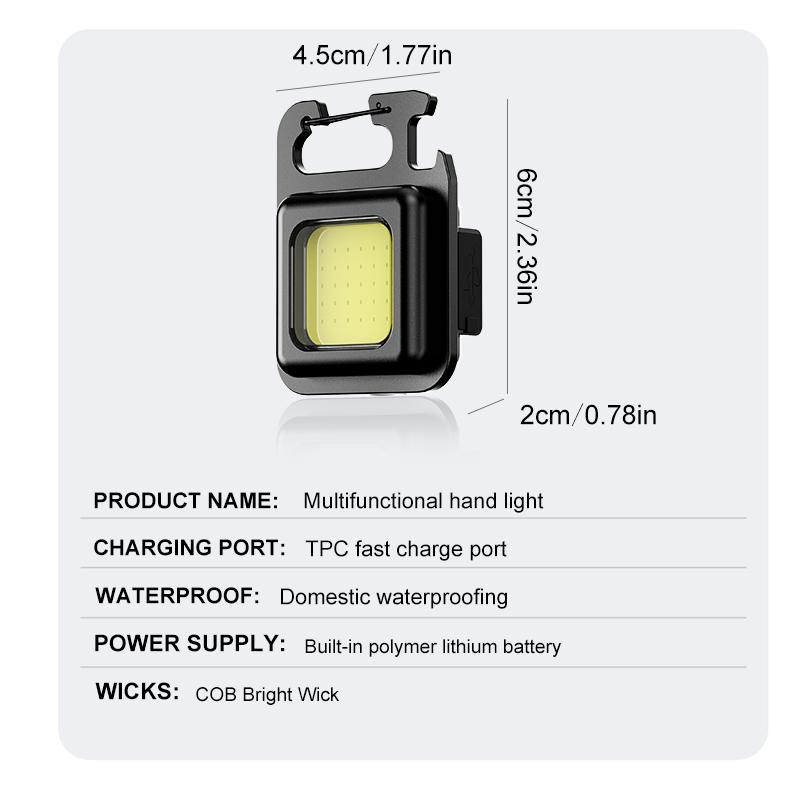 Светодиодный рабочий свет USB перезаряжаемый мини-фонарик портативный яркий брелок карманный фонарь с зажимом на открытом воздухе пеший туризм рыбалка кемпинг