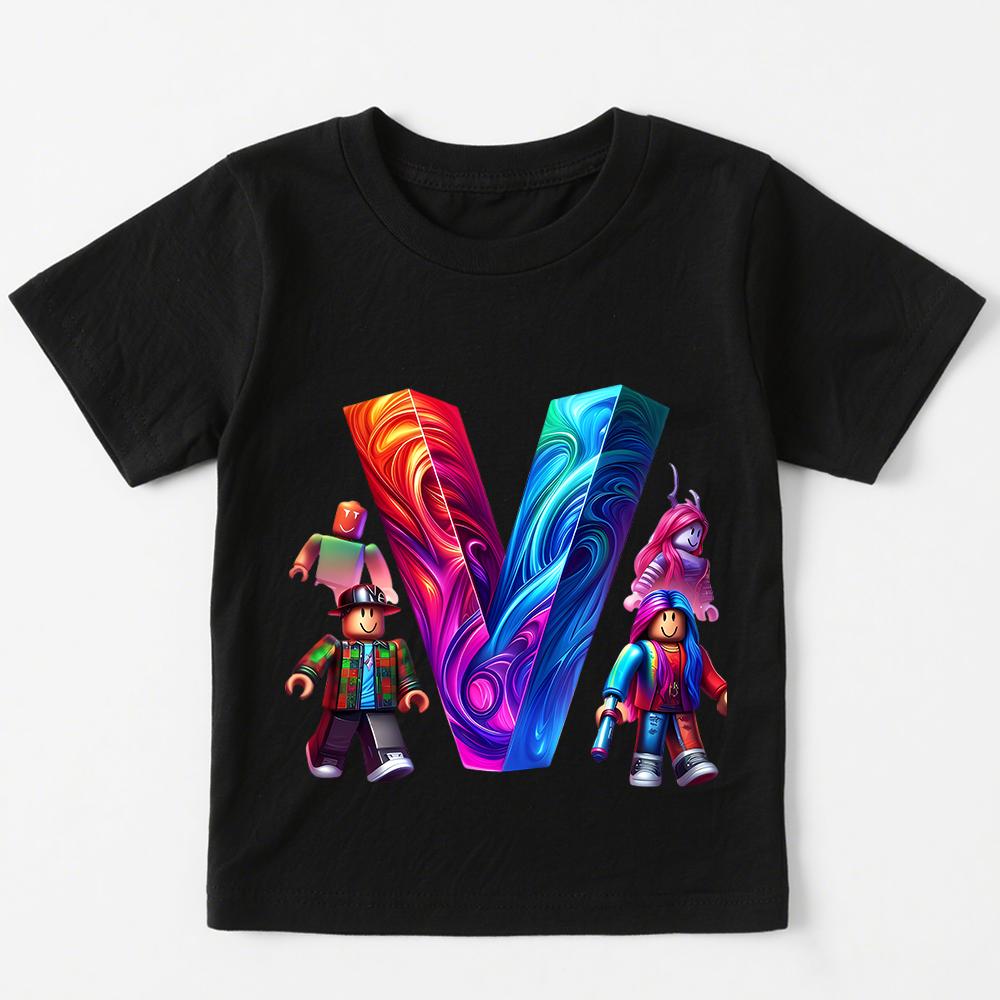 Fashion Cartoon Letters Printed Men's T-shirts Men's Short Sleeve Casual Tees Top Women's Summer Clothing