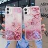 Чехол для телефона Peach Blossom Liquid Quicksand для iPhone 11/12/13/14 Pro Max 15 Plus (Розовый мягкий)