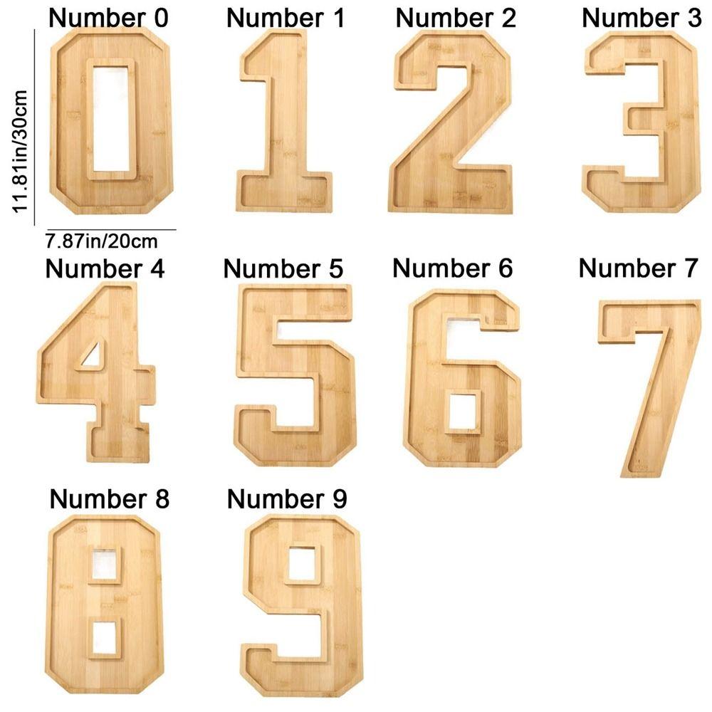 Large Wood Number Serving Tray Decorative Number Food Tray Chocolate