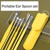 1 набор ушных ложек, вращающихся на 360 градусов, эргономичных, для ухода за ушами, из нержавеющей стали, 6 ложек для ковыряния в ушах, салон красоты