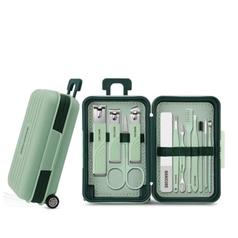 12pcs/set Manicure Set Nail Clipper Pedicure Sets High-quality Stainless Steel Professional Nail Cutters Tools with Travel Case