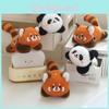 Panda Spinning Plush Keychain Backpack Charm Couples Gift Pp Cotton Short Plush Decor