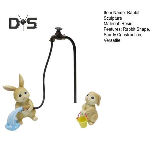 Скульптура кролика Флеш Декор для двора Фигурки кроликов из смолы Домашний сад Статуэтки для улицы Пасхальное украшение кролика