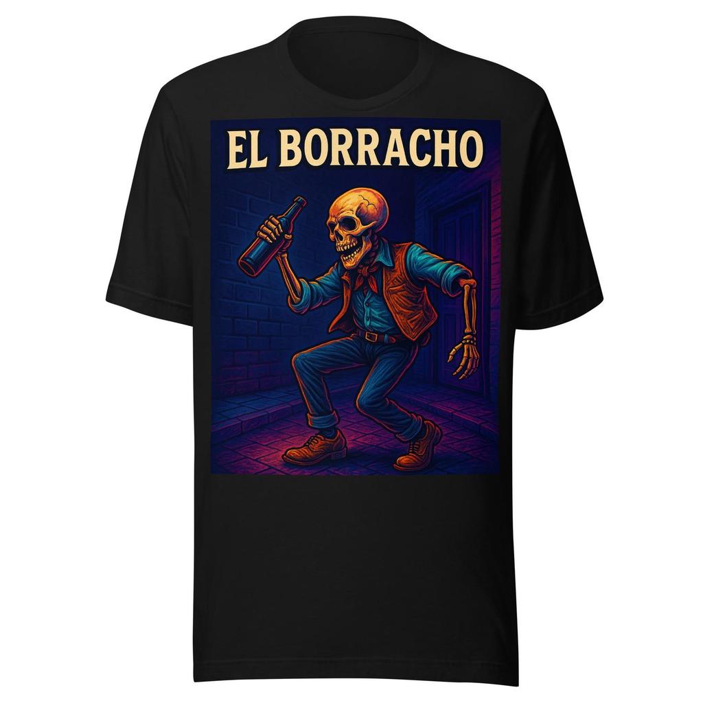 El Borracho — Calavera Cantinero Estilo Lotería Mexicana Arte Vintage Unisex t-shirt