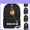 Рюкзак из ткани Оксфорд с принтом Roblox и уникальным дизайном с цепочкой для студентов