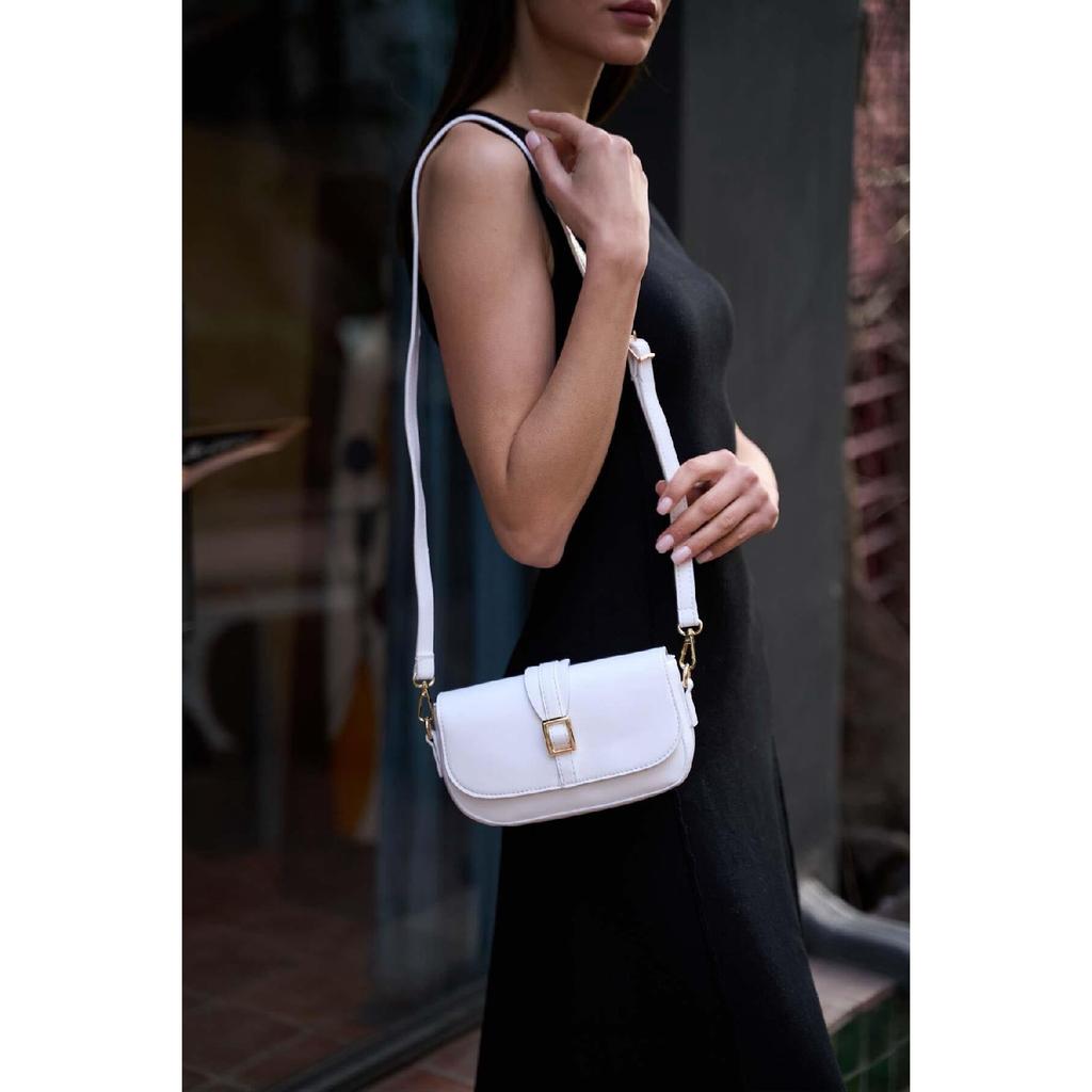 Black Women's Buckle Crossbody Bag