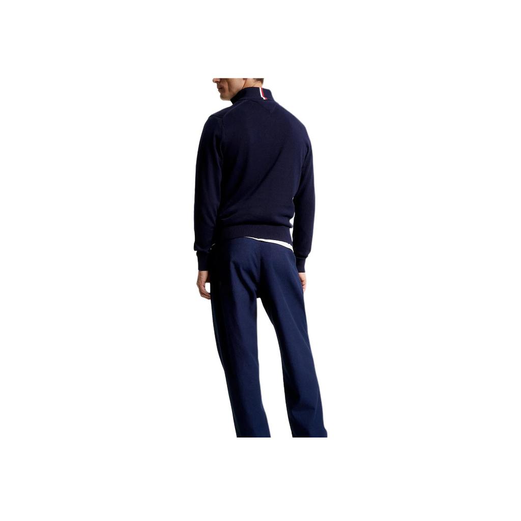 Tommy Hilfiger Американский Винтажный Гольф-Костюм Однотонный Простой Воротник-стойка Бизнес-Повседневный Пуловер Прямые Брюки Весенне-Осенняя Толстовка 78J6867-410