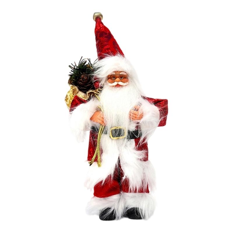 Рождественское festive украшение Санта 11 дюймов Тканевая фигурка Праздничное украшение Для фотосъемки в помещении и тематических вечеринок
