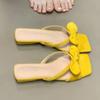 Fashion Bow Women Flats Slippers Square Toe Summer Shoes Fashion 2025 New Sandals Slingback Woman Shoes Dress Zapatillas Sandalias Mujer