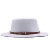 Autumn and winter new British men's top hat, flat-top woolen hat, European and American jazz hat, big-brimmed women's hat